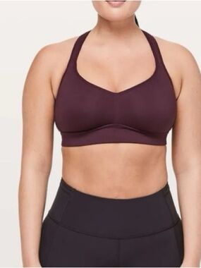 Lululemon Women's Wireless cups  Racerback sports Bra - Deep Plum Sz small